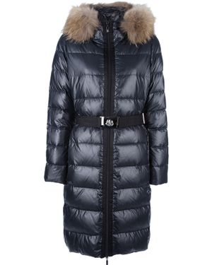 Moncler Nantes Fur Trim Coat - Blue