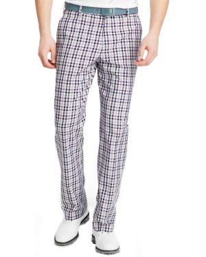 Izod Izod Golf Pants Flat Front Fancy Plaid Pants - Multicolor