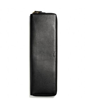 COACH Crosby Travel Tie Case in Box Grain Leather - Black