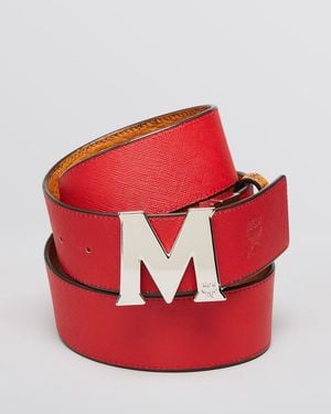 MCM Reversible M Belt - Red