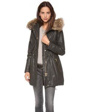 Sam. Hudson Parka with Fur Trim - Gray