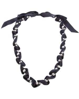 Lanvin Pearl and Ribbon Necklace - White