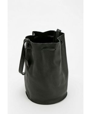 Urban Outfitters Baggu Leather Drawstring Bucket Bag - Black