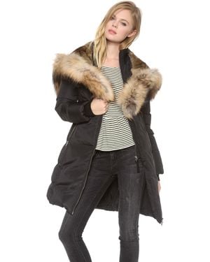 Mackage Kay Lavish Fur Trim Down Coat - Black