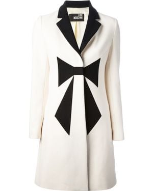 Love Moschino Bow Front Coat - White