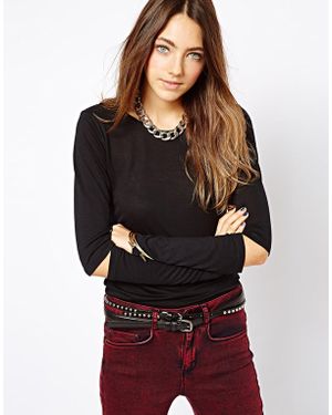 Cheap Monday Cut Out Elbows Top - Black