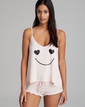 Wildfox Pajama Set Exclusive Happy Heart - Pink