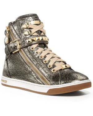 Michael Kors Michael Glam Studded High Top Sneakers - Metallic