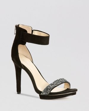 Calvin Klein Evening Platform Sandals Victoria High Heel - Black