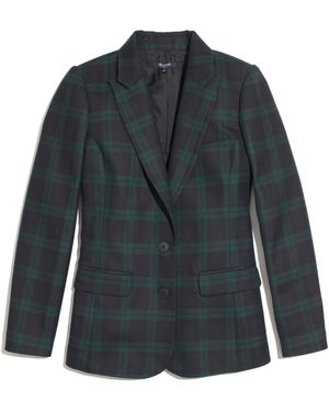 Madewell Dark Plaid Blazer - Black