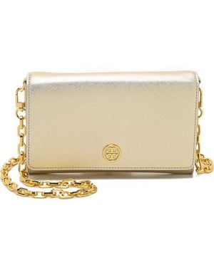 Tory Burch Robinson Metallic Chain Wallet - Gold
