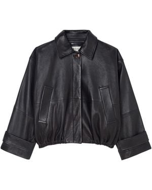 Rohe Blouson Aus Leder - Schwarz