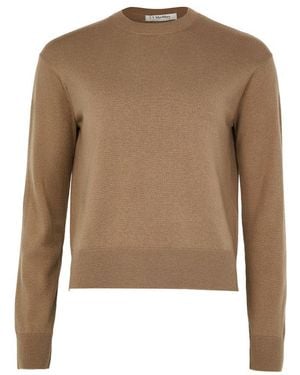 Max Mara Pull À Col Rond Eco - Marron