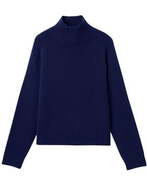 Bompard Pullover Aus Kaschmir Mit Hohem Kragen - Blau