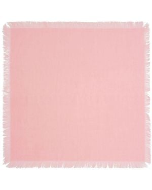 Bompard Mini Cashmere Square Scarf With Fringed Trim - Pink