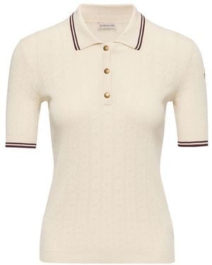 Moncler Short-Sleeved Polo Shirt - Natural