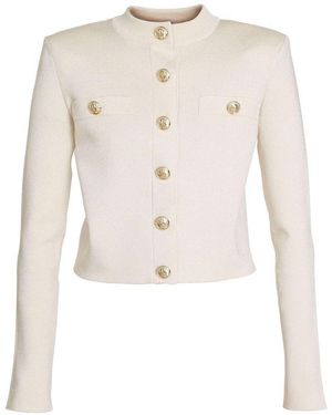 Balmain Single-Breasted Knitted Jacket - Natural