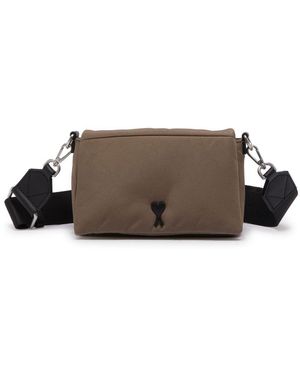 Ami Paris Ami de Coeur Magnetic Lunch Box Crossbody - Brown