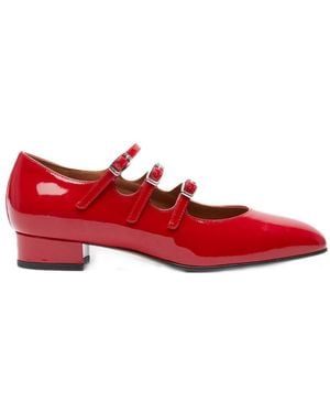 CAREL PARIS Ariana Mary Janes Ballet Flats - Red