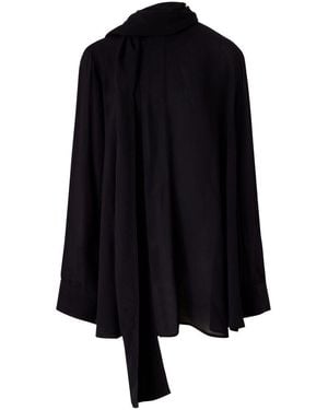 TOTEME Draped Scarf Blouse - Black