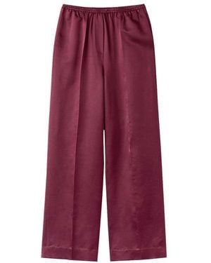 Soft Goat Wool And Silk Pants - Purple