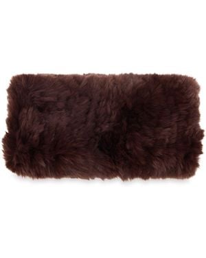 Yves Salomon Rex Rabbit Fur Headband - Brown