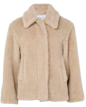 Max Mara Teddy Cropped Coat - Natural