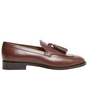 Max Mara Mocassins En Cuir - Marron