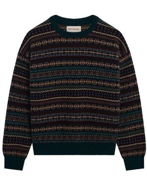 &Daughter Pull Col Rond Fair Isle Lorne - Noir