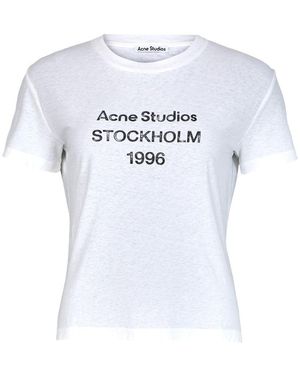 Acne Studios Kurzarm-T-Shirt Mit Logo - Weiß