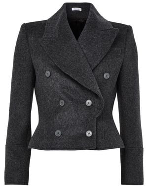 McQueen Short Double-Breasted Coat - Black