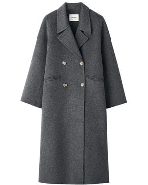 Soft Goat Manteau Long À Double Boutonnage - Noir