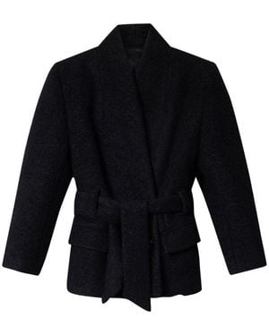 Isabel Marant Syndra Short Belted Coat - Blue