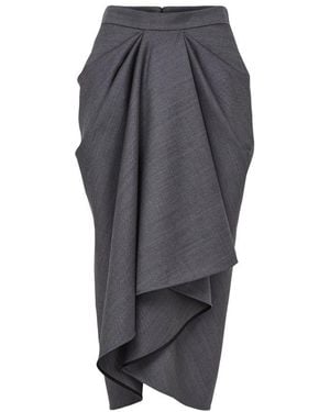 Givenchy Draped Midi Skirt - Gray