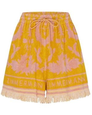 Zimmermann Wylie Patterned Terry Shorts - Orange