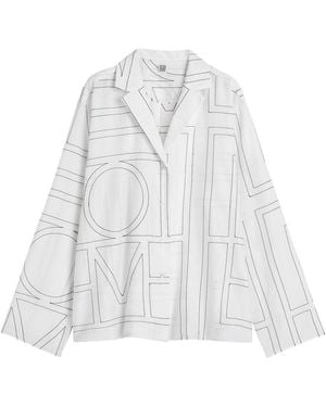 TOTEME Pyjama-Oberteil Aus Mischbaumwolle Mit Monogramm - Weiß