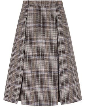 Acne Studios Checked Midi Skirt - Gray