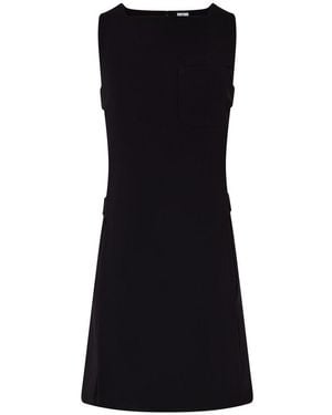 Courreges Short Crepe Dress With Cutouts - Black