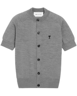 Ami Paris Pull À Col Polo Ami De Coeur - Vert