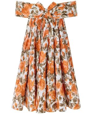 Chloé Printed Mini Babydoll Dress - Orange