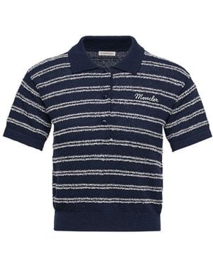 Moncler Polo Shirt With Logo - Blue