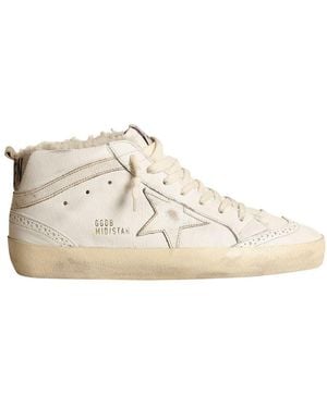 Golden Goose Sneakers Mit Sternenprint Mid Star - Natur