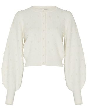 Zimmermann Cardigan À Perles Crush - Blanc