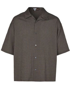 Loewe Short-Sleeved Cotton, Linen And Viscose Shirt - Gray