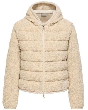Moncler Zippered Cardigan With Hood - Natural