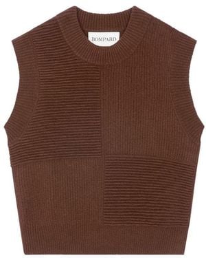 Bompard Ärmelloser Pullover Ottoman Aus Kaschmir Und Seide - Braun
