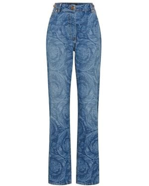 Versace Laser Stone Wash Denim Pant - Blue