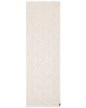 Loewe Écharpe En Laine, Coton Et Soie - Blanc
