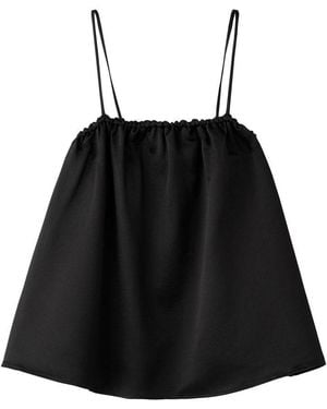 Soft Goat Wool And Silk Singlet - Black