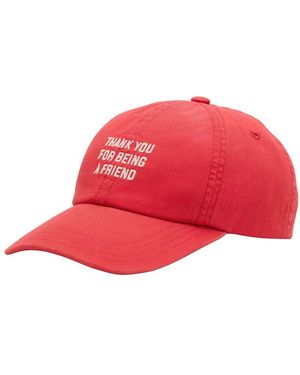 Ami Paris Cap With Embroidered "Thank You For Being A Friend" - Blue